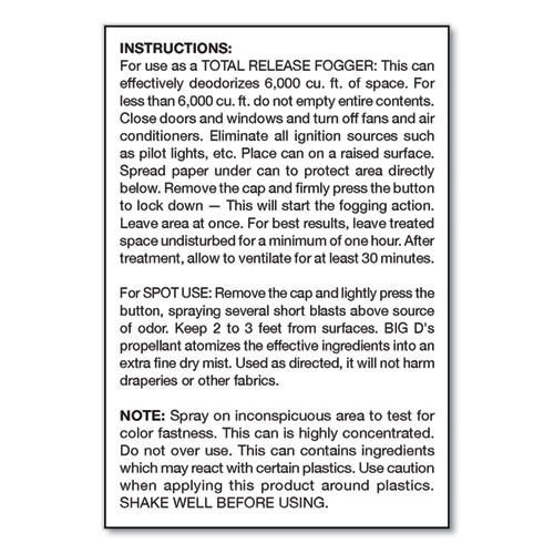 Odor Control Fogger, Original Scent, 5 Oz Aerosol Spray, 12-carton - Image 5