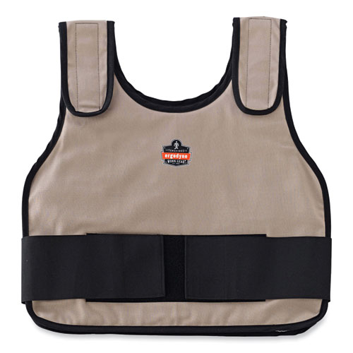 Chill-its 6230 Standard Phase Change Cooling Vest With Packs, Cotton, Small-medium, Khaki