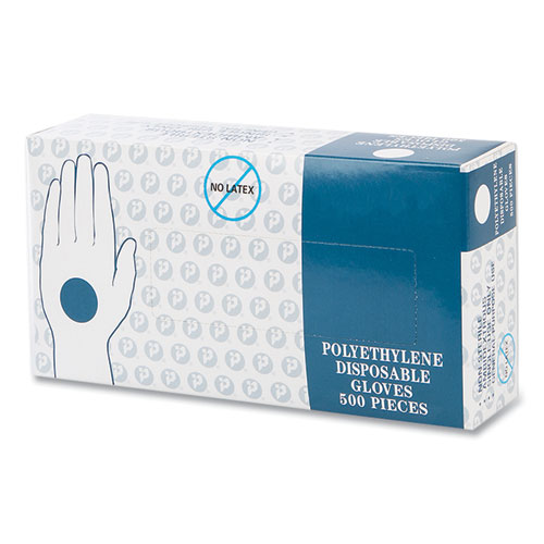 Embossed Polyethylene Disposable Gloves, Large, Powder-free, Clear, 500-box, 4 Boxes-carton - Image 2