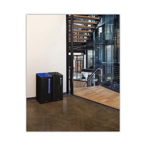 Sustain Decorative Refuse With Recycling Lid, 23 Gal, Metal-plastic, Black - Image 6