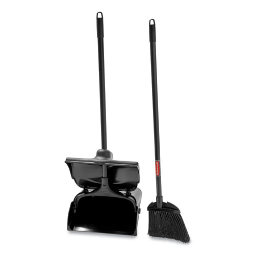 Lobby Pro Upright Dustpan, With Cover, 12.5w X 37h, Plastic Pan-metal Handle, Black - Image 2