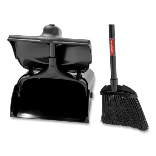 Lobby Pro Upright Dustpan, With Cover, 12.5w X 37h, Plastic Pan-metal Handle, Black - Image 4
