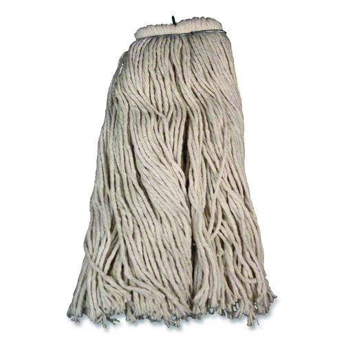 Layflat Regular Screw-type Mop Head, Cotton, 20 Oz, 1" Headband, White - Image 4